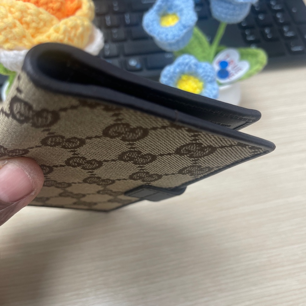 Vintage GUCCI GG Canvas Brown Drk Brown Lthr Bifold Diary Day Planner/Organizer - Picture 4 of 16